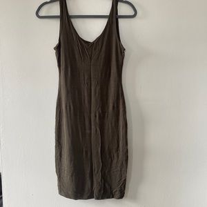 Olive green cotton dress